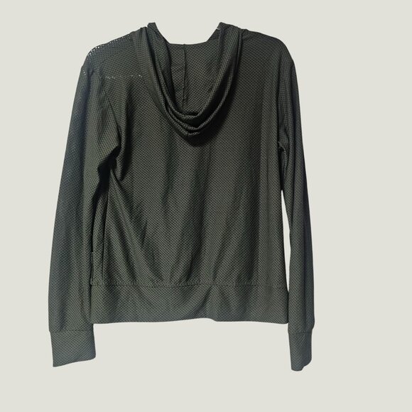 Womens Mesh Hoodie Nike Logo Jacket Olive Size M - Picture 2 of 5